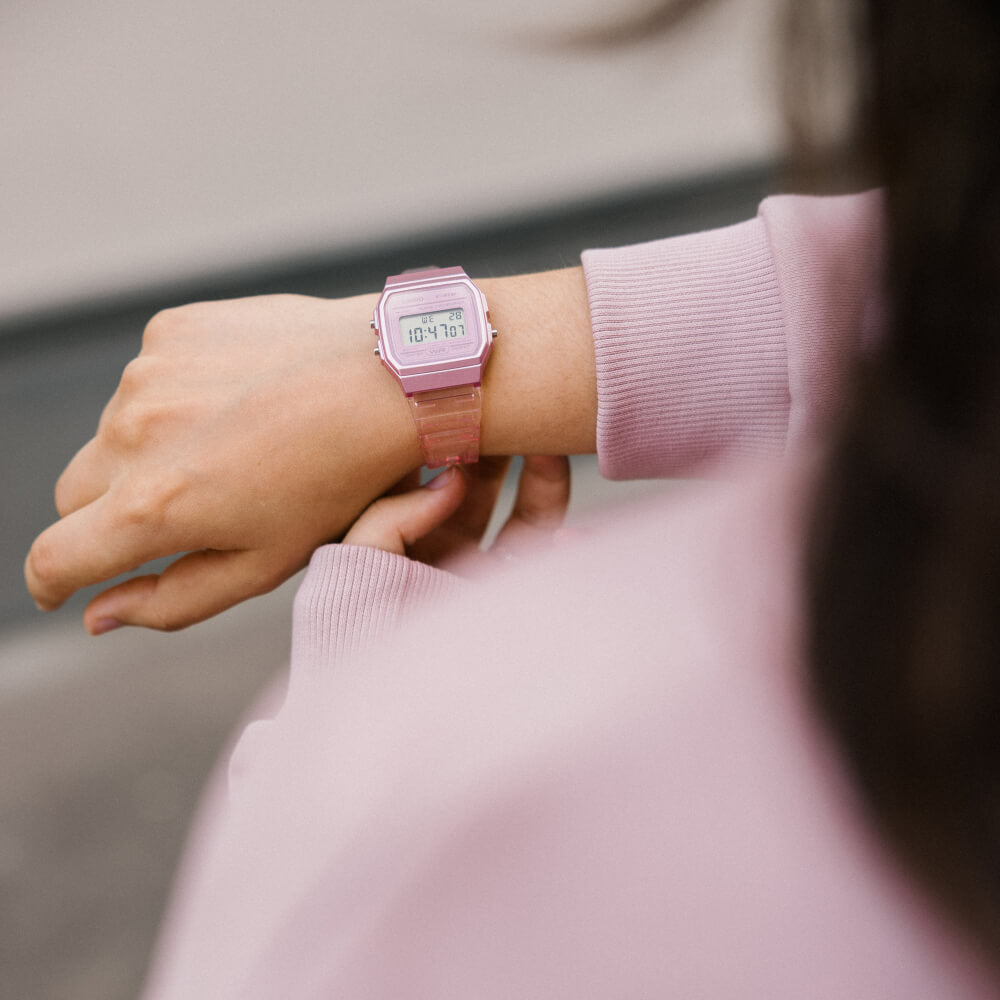 RELOJ CASIO DIGITAL RETRO F91 ROSA