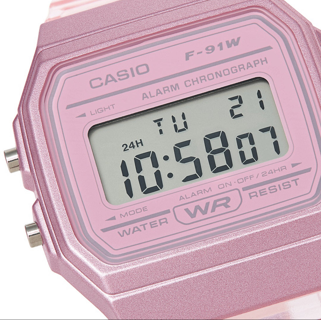 RELOJ CASIO DIGITAL RETRO F91 ROSA