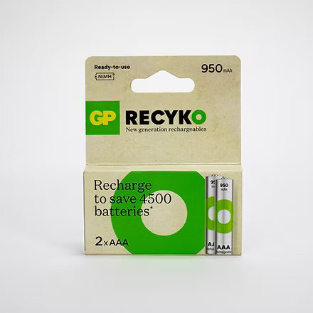 BATERÍAS RECARGABLES GP RECYKO AAA (950 MAH) - PAQUETE DE 2