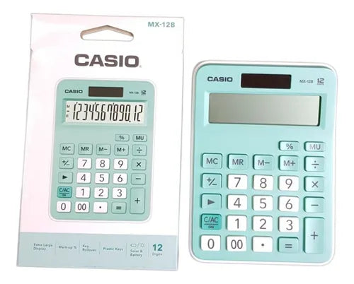 CALCULADORA CASIO MX-12B 12 DIGITOS VERDE PASTEL