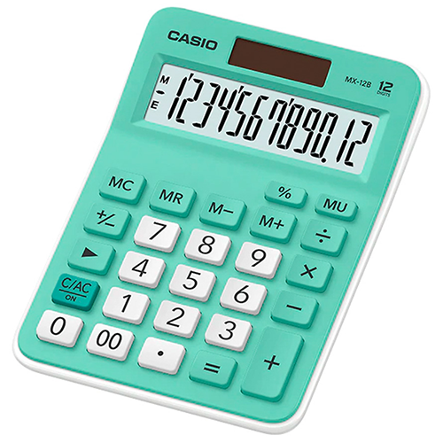 CALCULADORA CASIO MX-12B 12 DIGITOS VERDE PASTEL