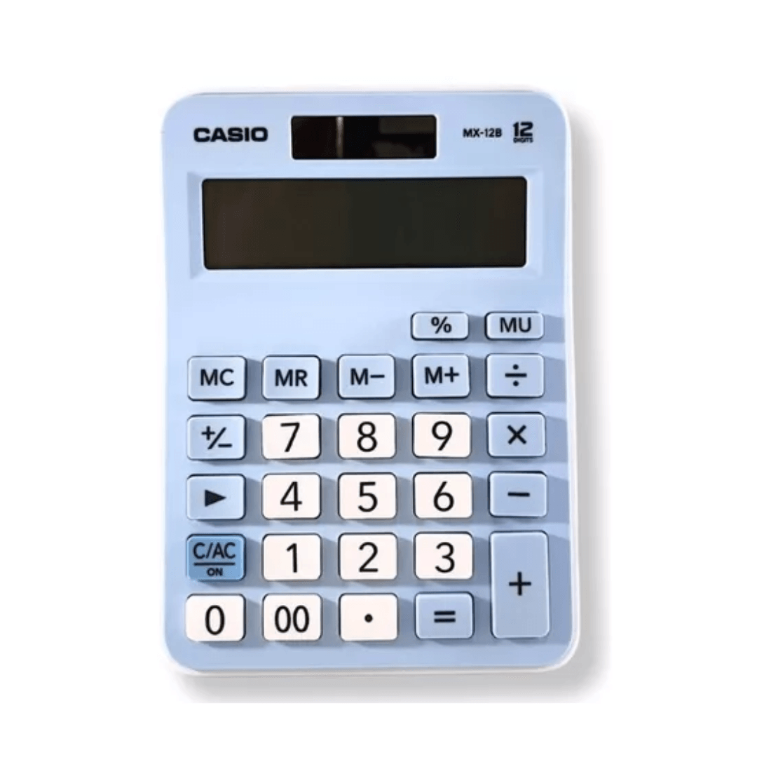CALCULADORA CASIO MX-12B-LB AZUL PASTEL